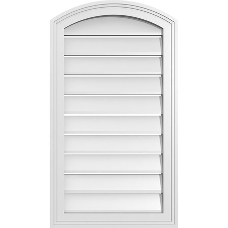 Ekena Millwork Arch Top Surface Mount PVC Gable Vent: Non-Functional, w/2"W x 1-1/2"P Brickmould Frame, 18"W x 30"H GVPAR18X3002SN